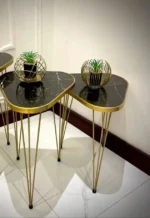 Modern 3-Piece Nesting Coffee Table Set – High-Gloss Round Accent Tables with Sturdy Metal Legs - Image 4