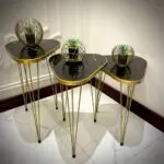 Modern 3-Piece Nesting Coffee Table Set – High-Gloss Round Accent Tables with Sturdy Metal Legs - Image 5