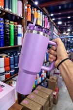 1.18L Insulated Stainless Steel Tumbler with Handle & Straw - Image 2