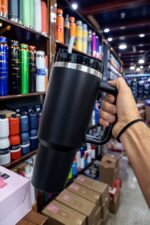 1.18L Insulated Stainless Steel Tumbler with Handle & Straw - Image 5
